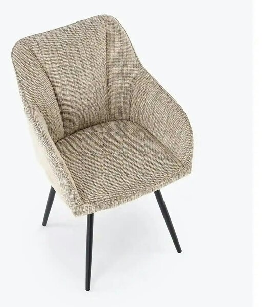 Scaun K576, bej/negru, stofa clasica/otel, 54x60x85 cm