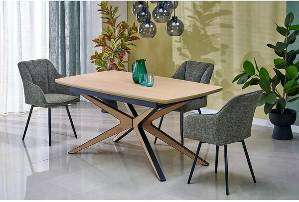 Scaun K576, verde olive/negru, stofa clasica/otel, 54x60x85 cm