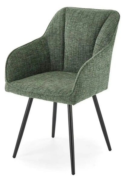 Scaun K576, verde olive/negru, stofa clasica/otel, 54x60x85 cm