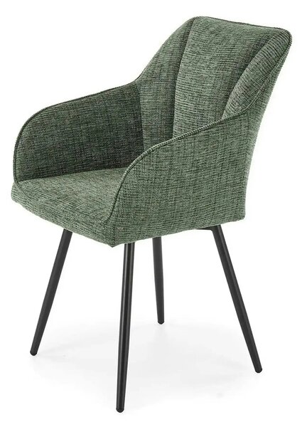 Scaun K576, verde olive/negru, stofa clasica/otel, 54x60x85 cm