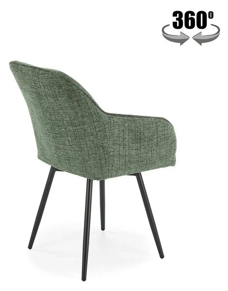Scaun K576, verde olive/negru, stofa clasica/otel, 54x60x85 cm