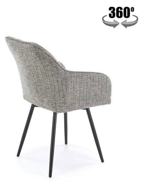 Scaun K576, gri/negru, stofa clasica/otel, 54x60x85 cm