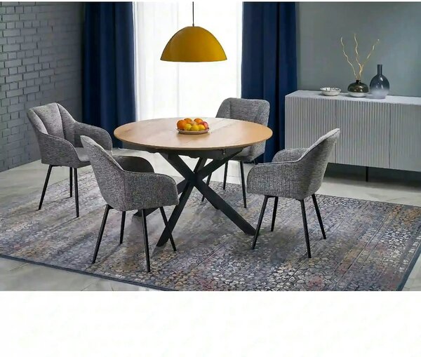 Scaun K576, gri/negru, stofa clasica/otel, 54x60x85 cm