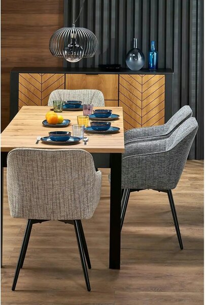 Scaun K576, gri/negru, stofa clasica/otel, 54x60x85 cm