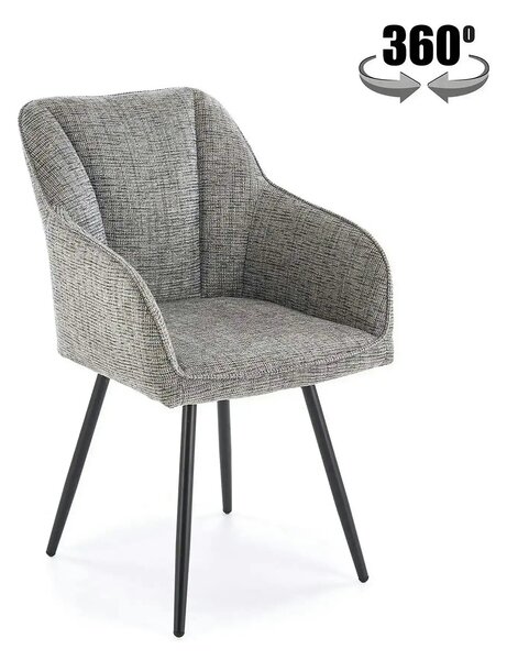 Scaun K576, gri/negru, stofa clasica/otel, 54x60x85 cm