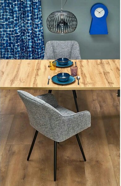 Scaun K576, gri/negru, stofa clasica/otel, 54x60x85 cm