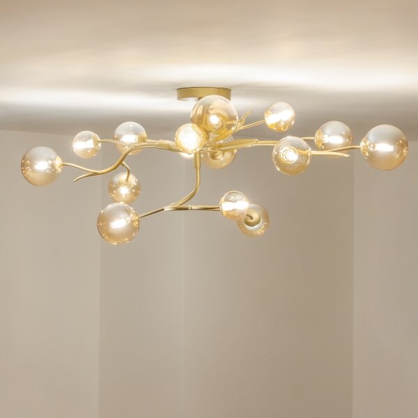 Lustră LED aplicată Brilagi MISTEL 15xG9/3W/230V auriu