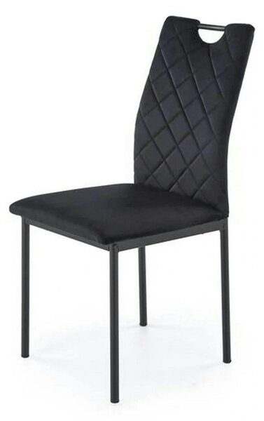 Scaun K577, negru - HLR 66, stofa catifelata/otel, 43x53x93 cm