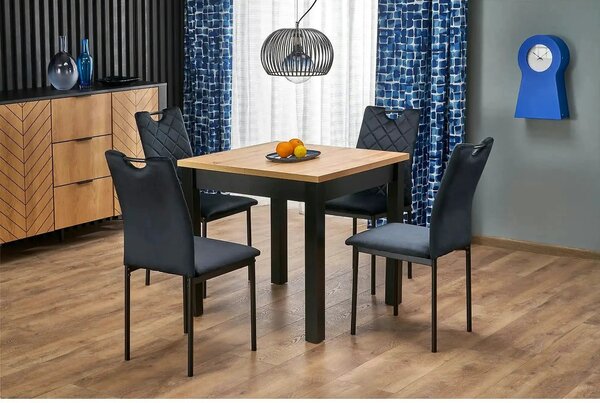 Scaun K577, negru - HLR 66, stofa catifelata/otel, 43x53x93 cm
