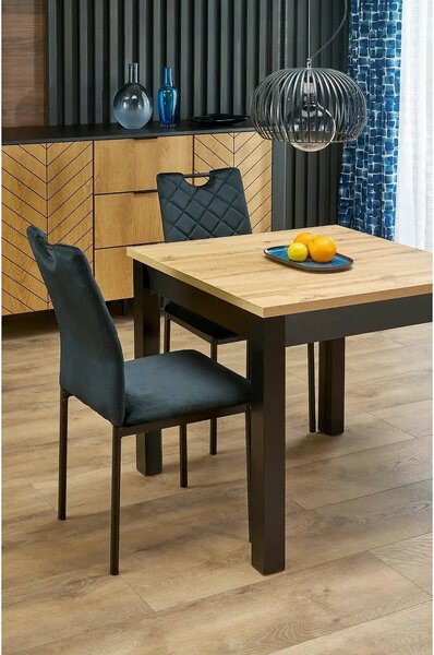 Scaun K577, negru - HLR 66, stofa catifelata/otel, 43x53x93 cm