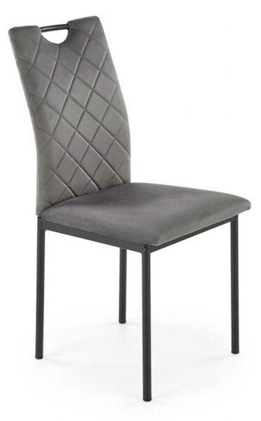 Scaun K577, gri - HLR 21, stofa catifelata/otel, 43x53x93 cm