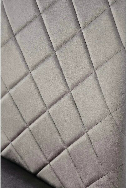 Scaun K577, gri - HLR 21, stofa catifelata/otel, 43x53x93 cm