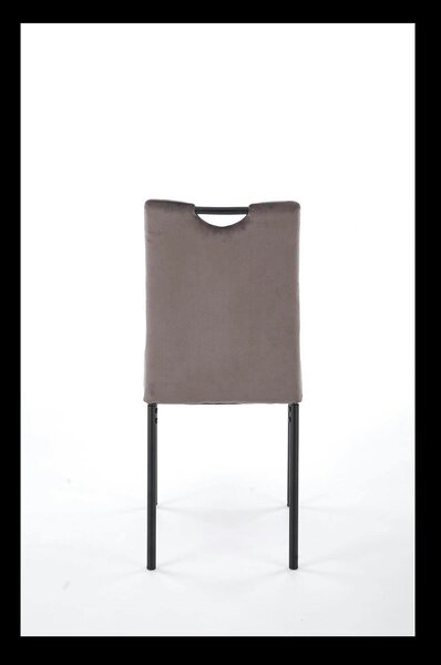 Scaun K577, gri - HLR 21, stofa catifelata/otel, 43x53x93 cm