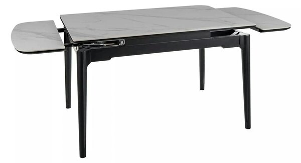 Masa extensibila SENTO, alb cu efect de marmura, ceramica/lemn, 120/18