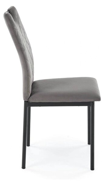 Scaun K577, gri - HLR 21, stofa catifelata/otel, 43x53x93 cm