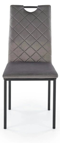 Scaun K577, gri - HLR 21, stofa catifelata/otel, 43x53x93 cm