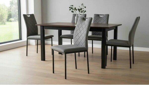 Scaun K577, gri - HLR 21, stofa catifelata/otel, 43x53x93 cm
