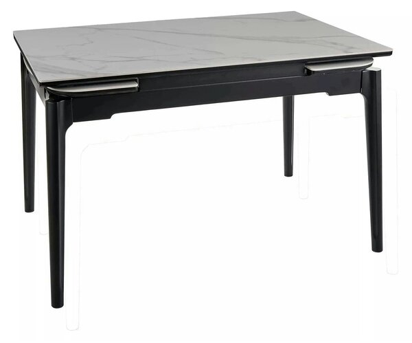 Masa extensibila SENTO, alb cu efect de marmura, ceramica/lemn, 120/18
