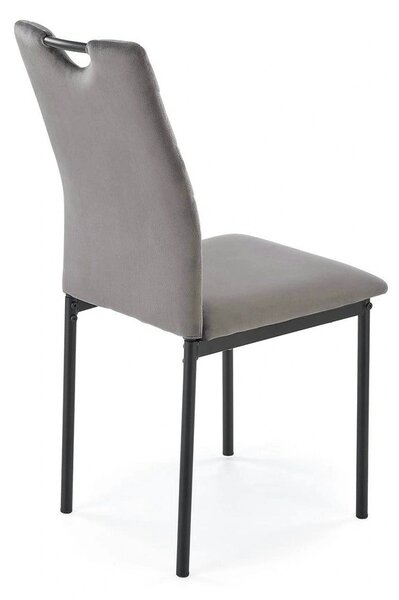 Scaun K577, gri - HLR 21, stofa catifelata/otel, 43x53x93 cm