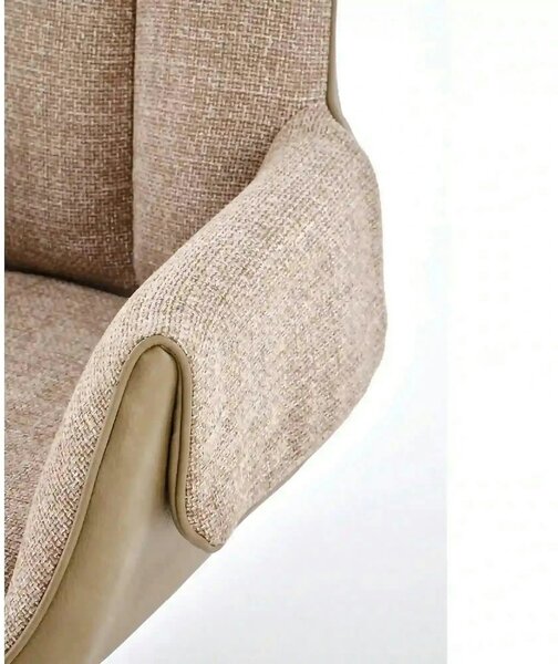 Scaun K579, maro/negru, stofa clasica/piele ecologica/otel, 65x64x87 c