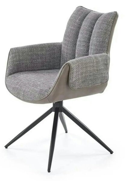 Scaun K579, gri/negru, stofa clasica/piele ecologica/otel, 65x64x87 cm
