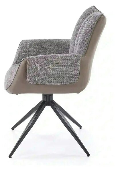 Scaun K579, gri/negru, stofa clasica/piele ecologica/otel, 65x64x87 cm