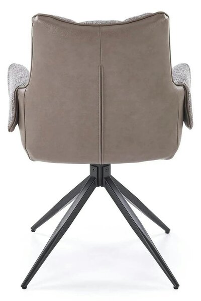 Scaun K579, gri/negru, stofa clasica/piele ecologica/otel, 65x64x87 cm