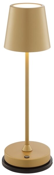 Brilliant - Lampă de birou LED ELORA, tactilă, reîncărcabilă și reglabilă, 2,5W/5V, 2700K, IP44, auriu