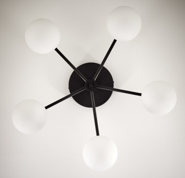 Jupiter 2049 - Lustră aplicată PRATO 5xG9/14W/230V negru/alb