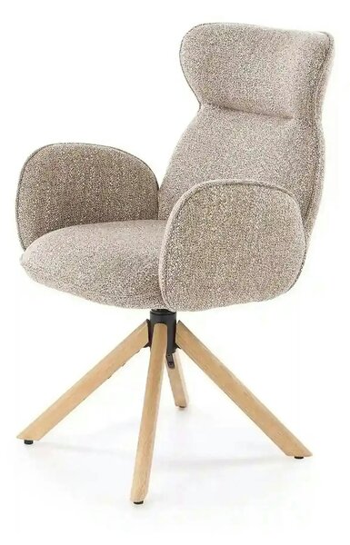 Scaun K585, bej inchis/stejar, stofa clasica/lemn, 63x64x93 cm