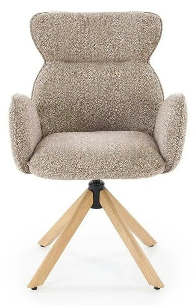Scaun K585, bej inchis/stejar, stofa clasica/lemn, 63x64x93 cm