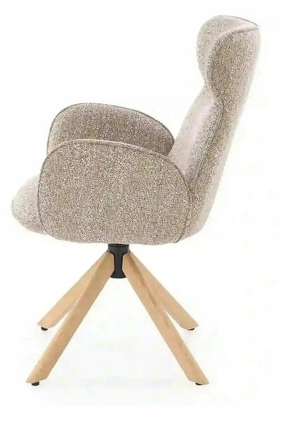 Scaun K585, bej inchis/stejar, stofa clasica/lemn, 63x64x93 cm