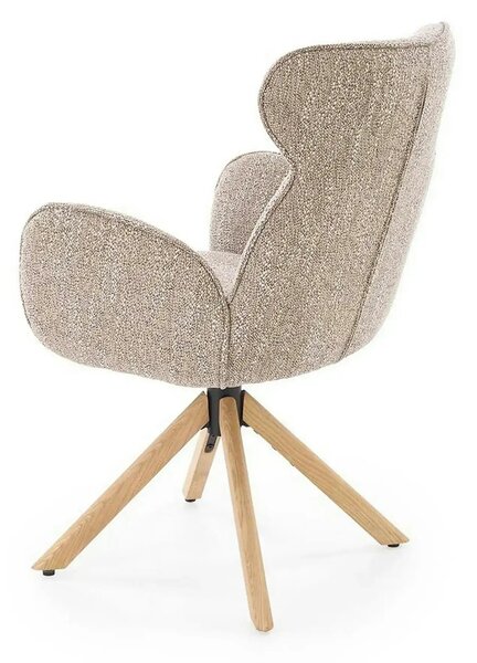 Scaun K585, bej inchis/stejar, stofa clasica/lemn, 63x64x93 cm
