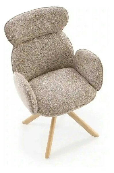 Scaun K585, bej inchis/stejar, stofa clasica/lemn, 63x64x93 cm