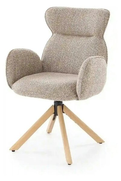 Scaun K585, bej inchis/stejar, stofa clasica/lemn, 63x64x93 cm