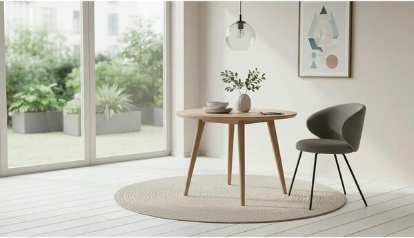 Scaun K587, gri - Mavel 14, stofa catifelata/otel, 60x58x77 cm