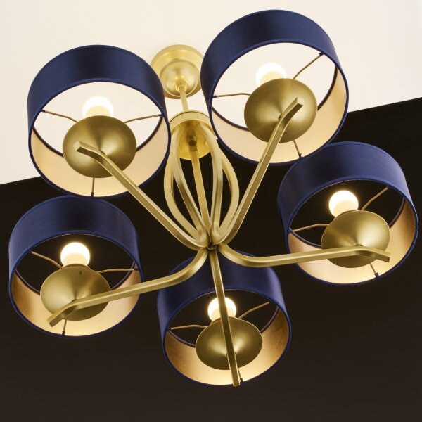 Jupiter 2114 - Candelabru pe tijă KASZMIR 5xE27/15W/230V albastru/auriu