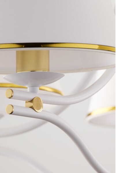 Jupiter 2084 - Candelabru pe lanț SAMBA, 5xE27/15W/230V, alb/auriu
