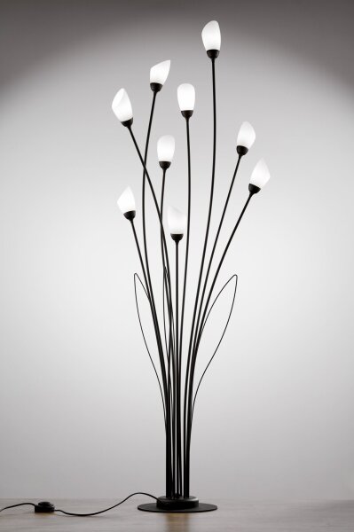 Jupiter 2058 - Lampă de podea GLORIOSA, 9 x G9, 14 W, 230 V, neagră