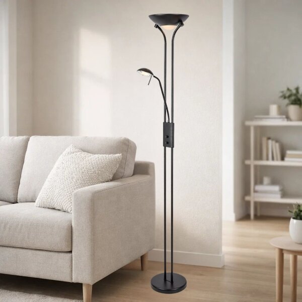 Brilagi - Lampă de podea dimabilă SCARLETT 1xR7s/230W/230V + 1xG9/40W, neagră