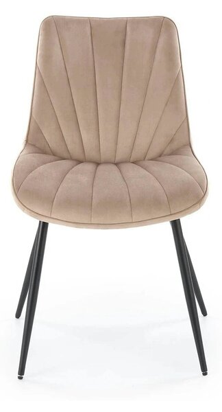 Scaun de sufragerie tapitat K589, bej - Bluvel 40, stofa catifelata/ot