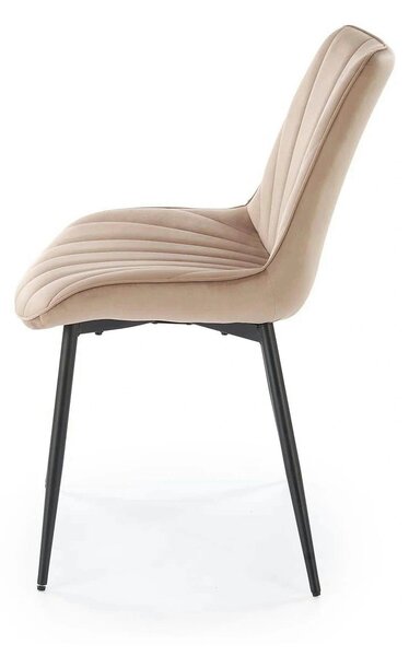 Scaun de sufragerie tapitat K589, bej - Bluvel 40, stofa catifelata/ot