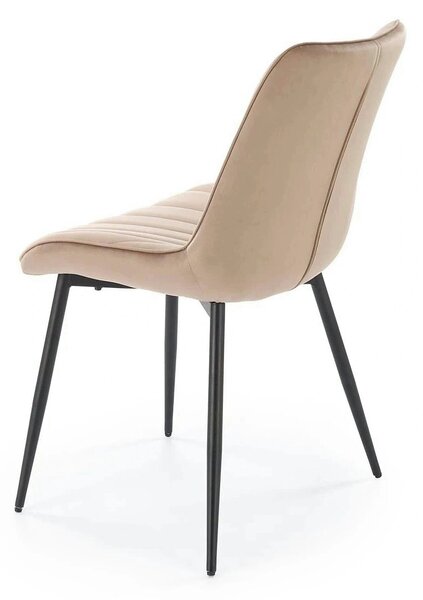 Scaun de sufragerie tapitat K589, bej - Bluvel 40, stofa catifelata/ot