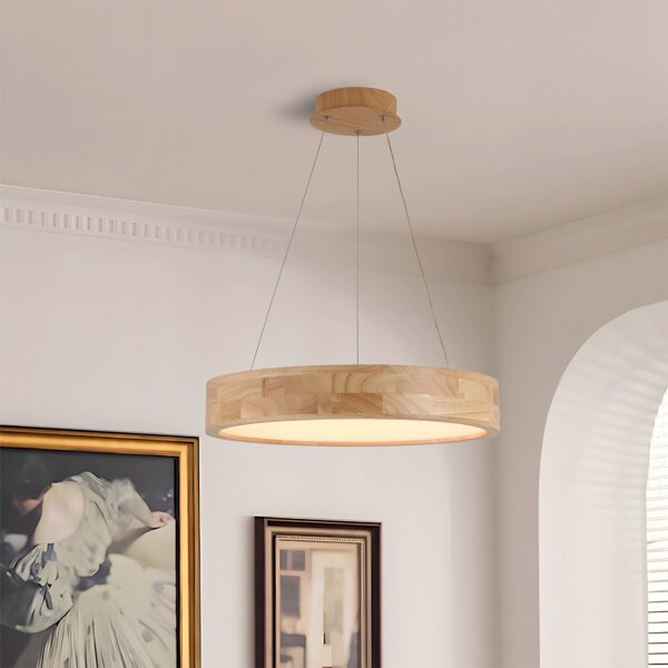 Brilagi -LED Lustră suspendată pe cablu FALCON WOOD LED/30W/230V 3000/4000/6000K 45 cm lemn
