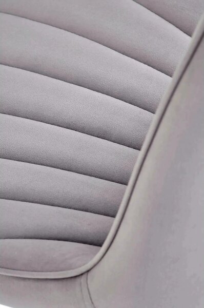 Scaun K589, gri - Bluvel 14, stofa catifelata/otel, 50x63x87 cm