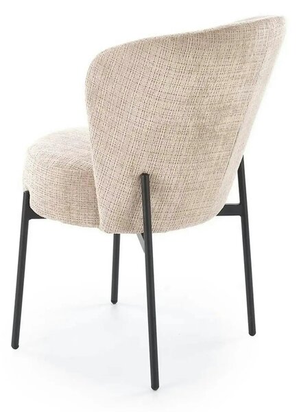 Scaun K590, bej - Cremona 14, stofa catifelata/otel, 55x66x80 cm