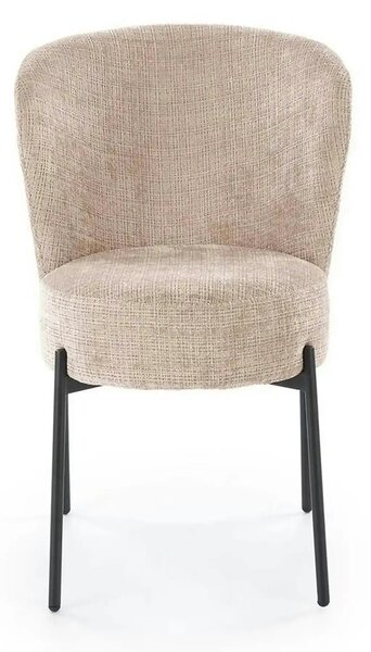 Scaun K590, bej - Cremona 14, stofa catifelata/otel, 55x66x80 cm