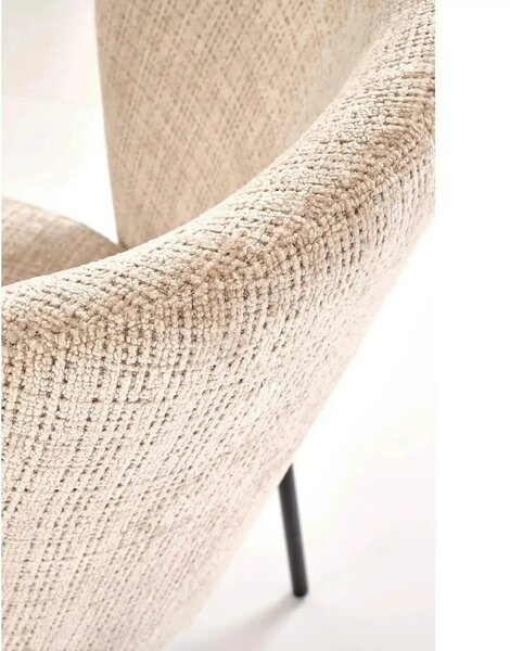 Scaun K590, bej - Cremona 14, stofa catifelata/otel, 55x66x80 cm