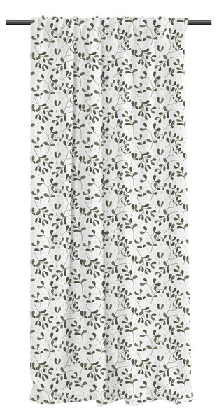 Draperie albă/verde din bumbac satinat 110x250 cm Santa Likes Mistletoe – Butter Kings
