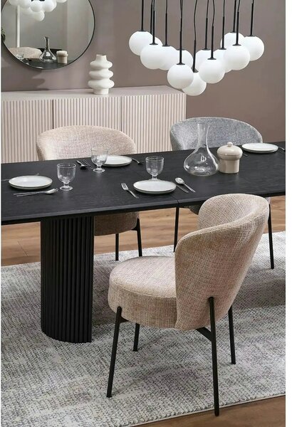 Scaun K590, bej - Cremona 14, stofa catifelata/otel, 55x66x80 cm